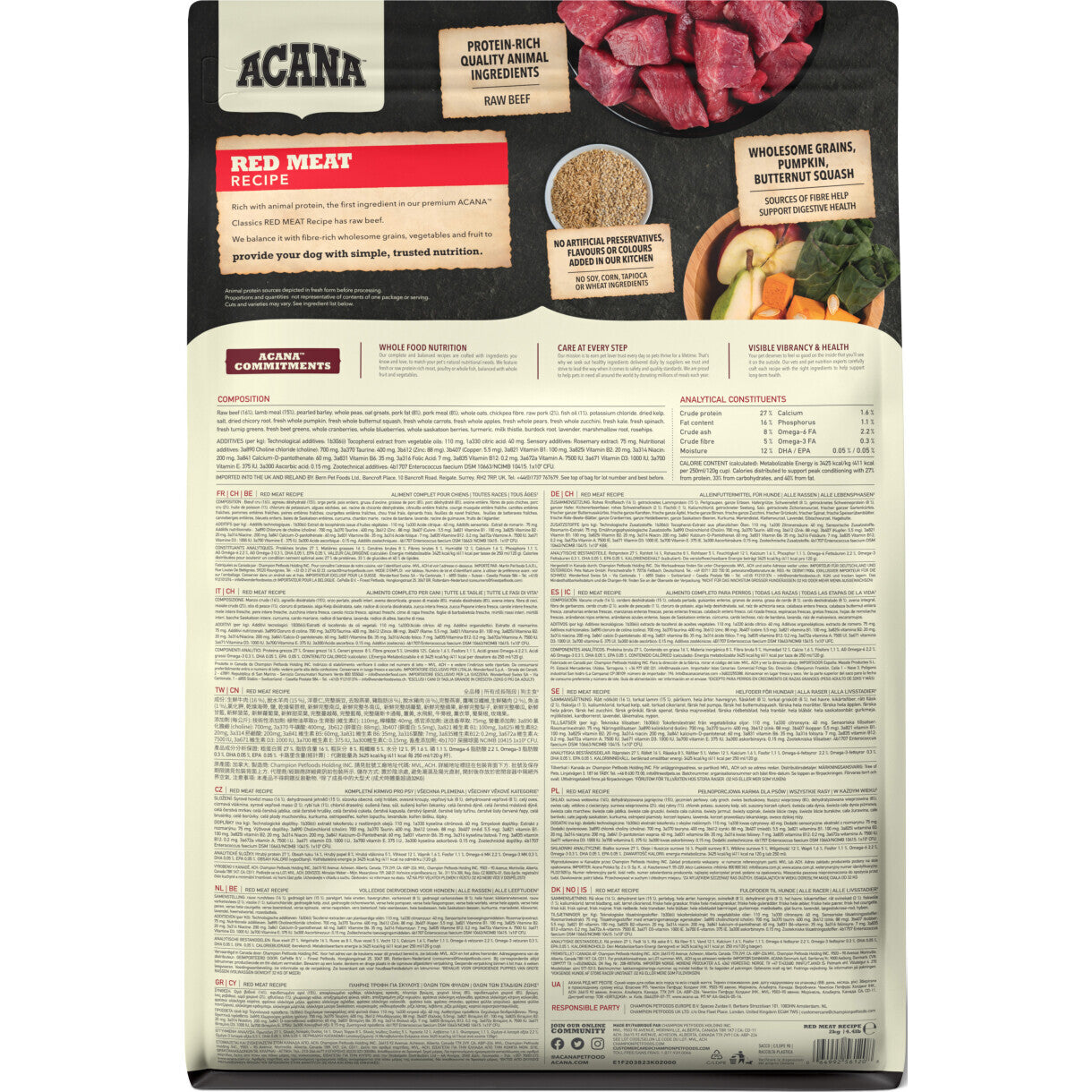 Acana Classics Red Meat hundefoder med lam og svinekød