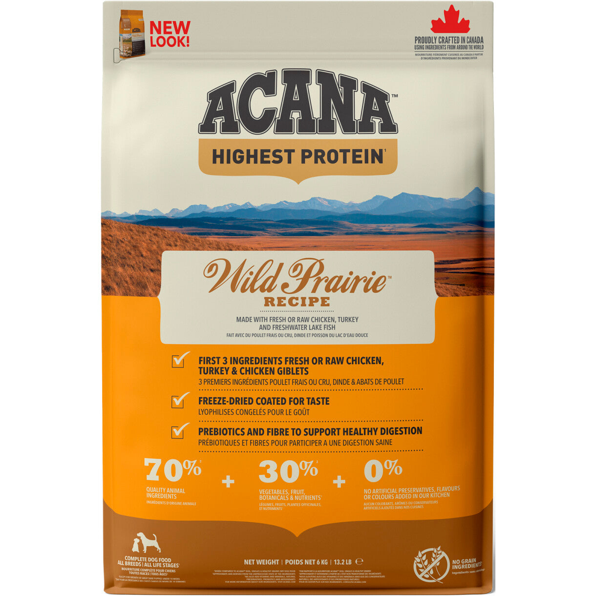 Acana Highest Protein  Wild Prairie hundefoder med kylling og fisk
