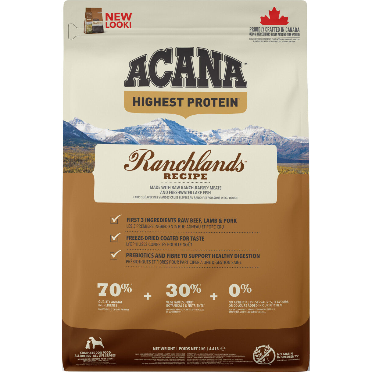 Acana Highest Protein Ranchlands hundefoder med oksekød og lam