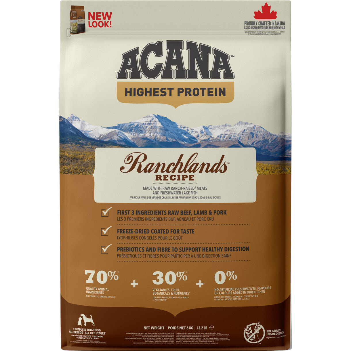 Acana Highest Protein Ranchlands hundefoder med oksekød og lam