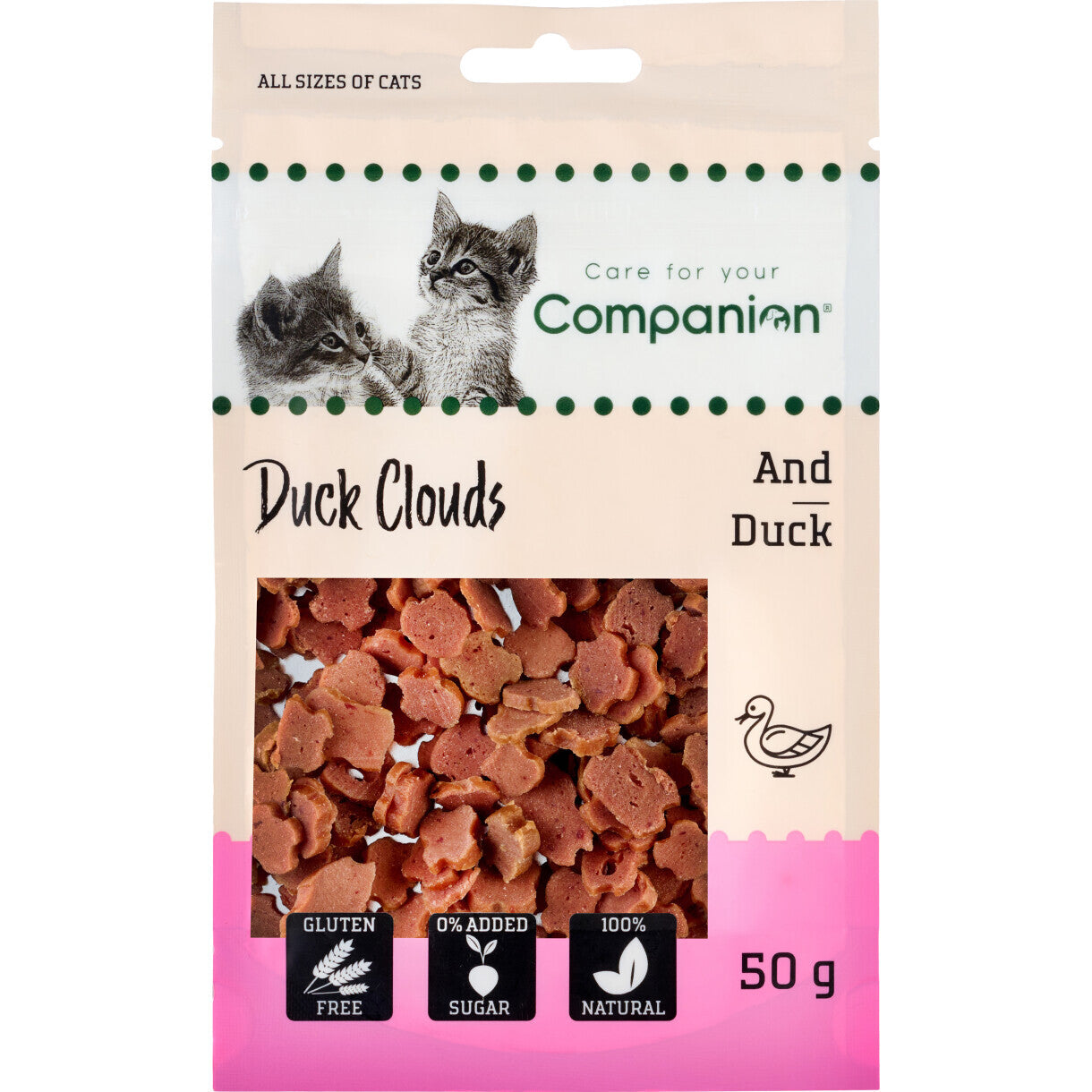 50g Companion kattesnack med And - gluten og sukkerfri