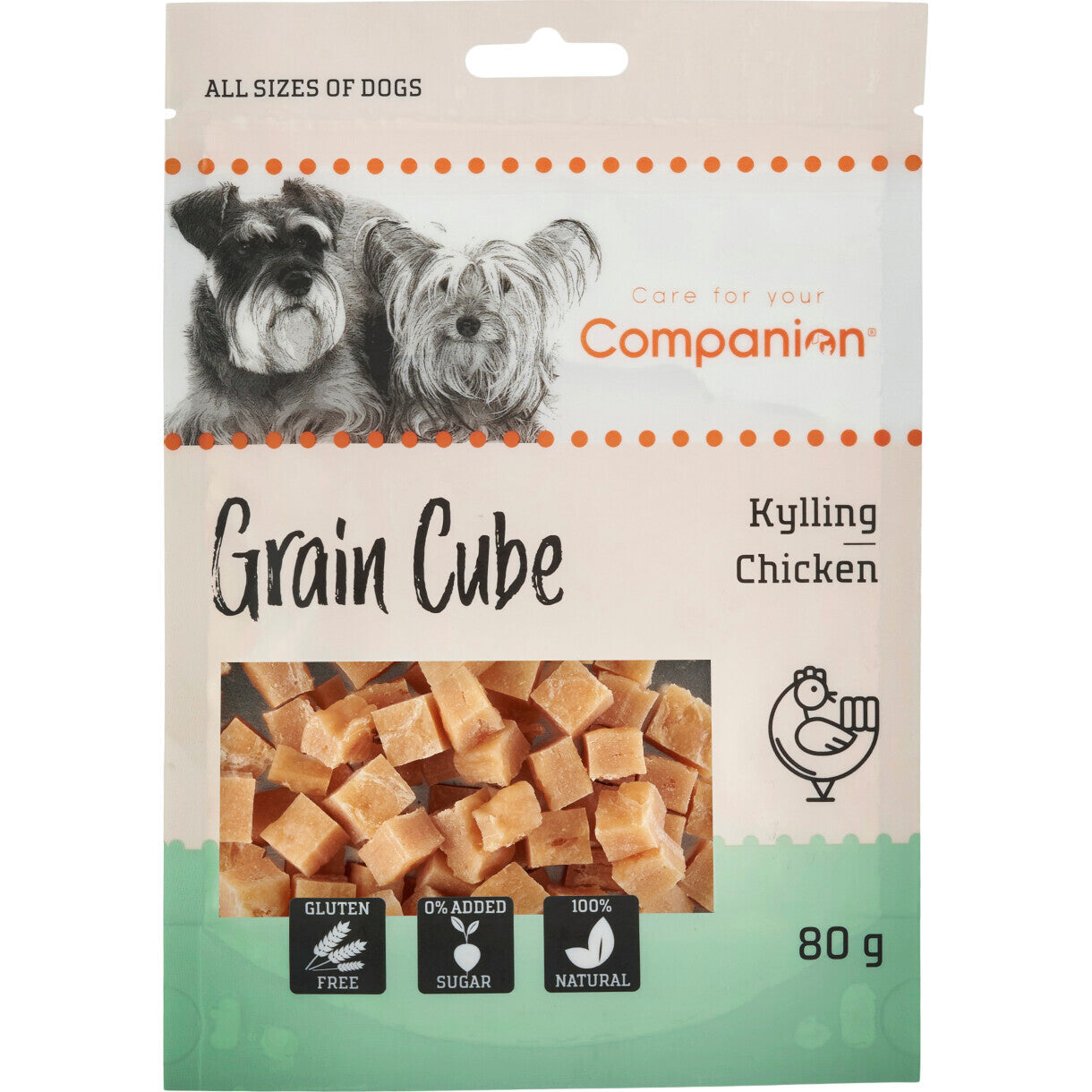 80 g Companion Grain Cube hundegodbidder med kylling