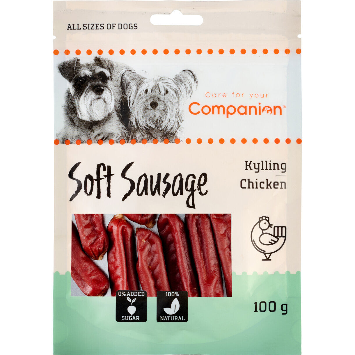 100 g Companion Soft Sausage hundegodbidder med kylling