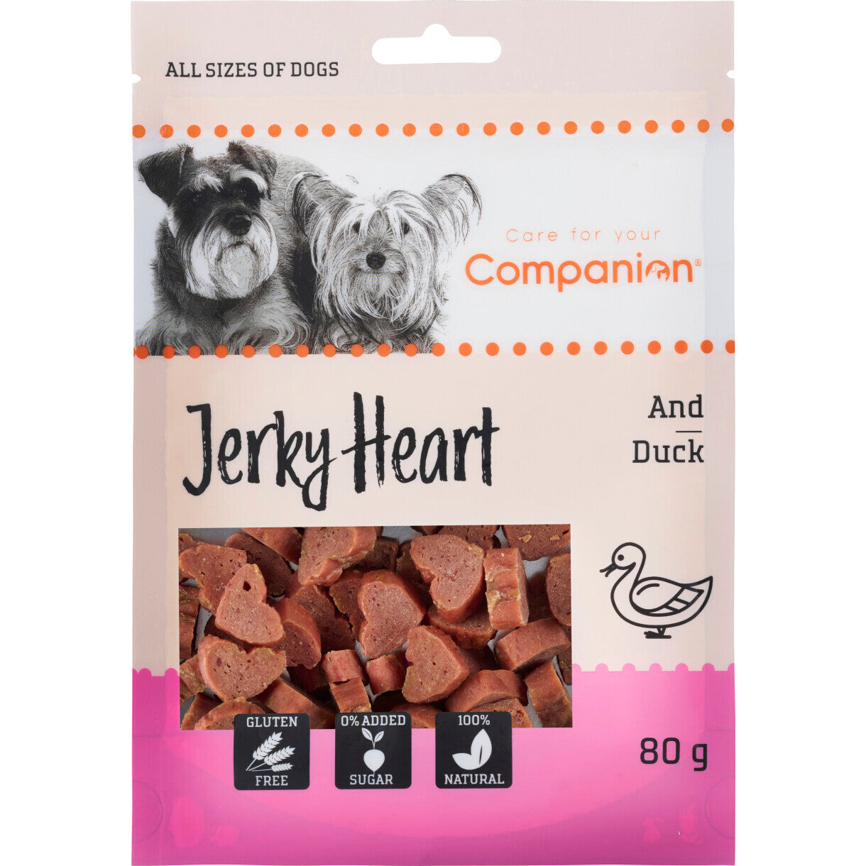 80 g Companion hundesnack hjerter med and