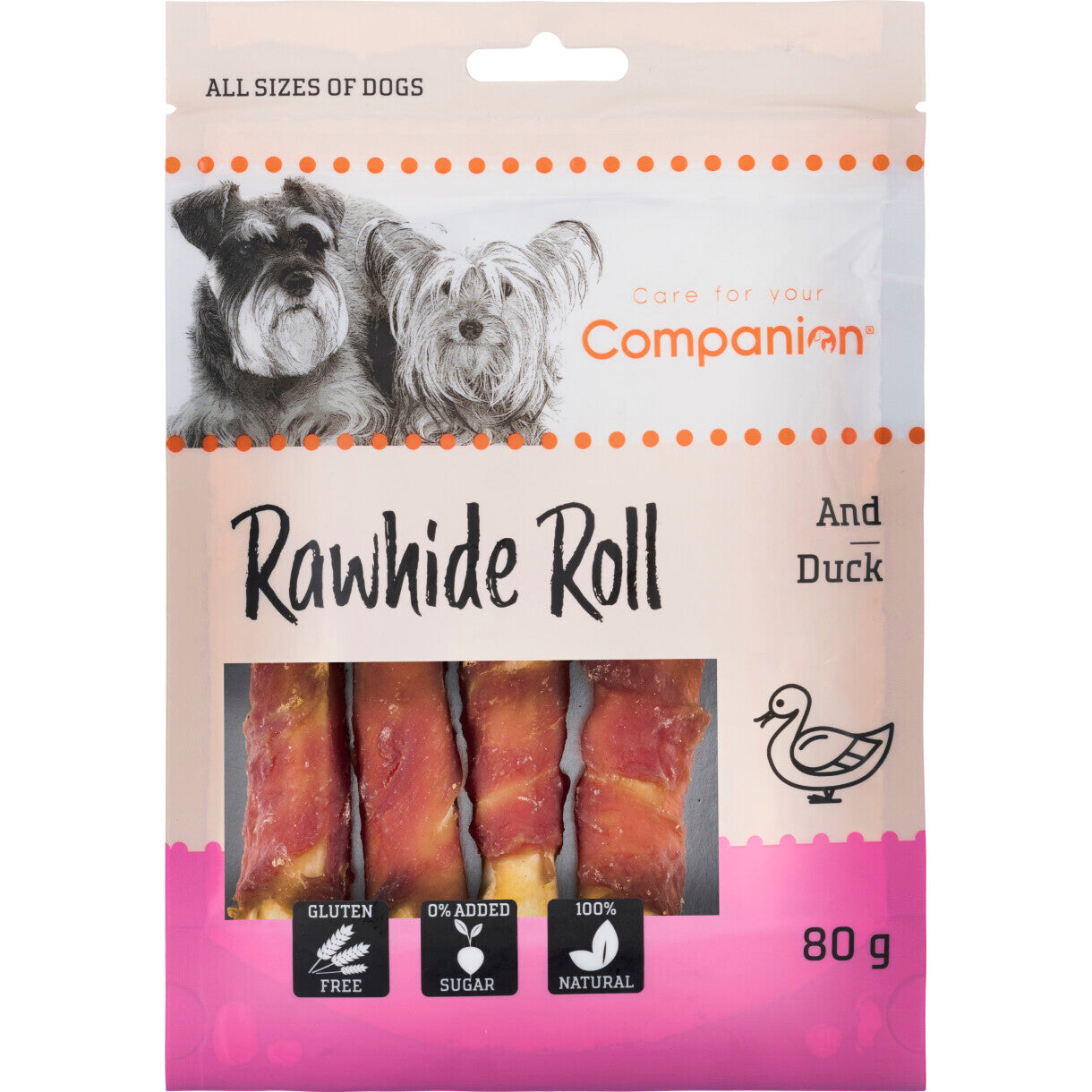 80 g Companion hundesnack råhudruller med kylling