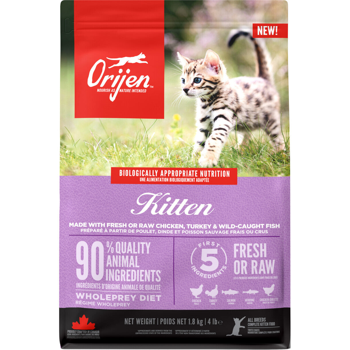 Orijen Kitten katemad med kylling kalkun og fisk