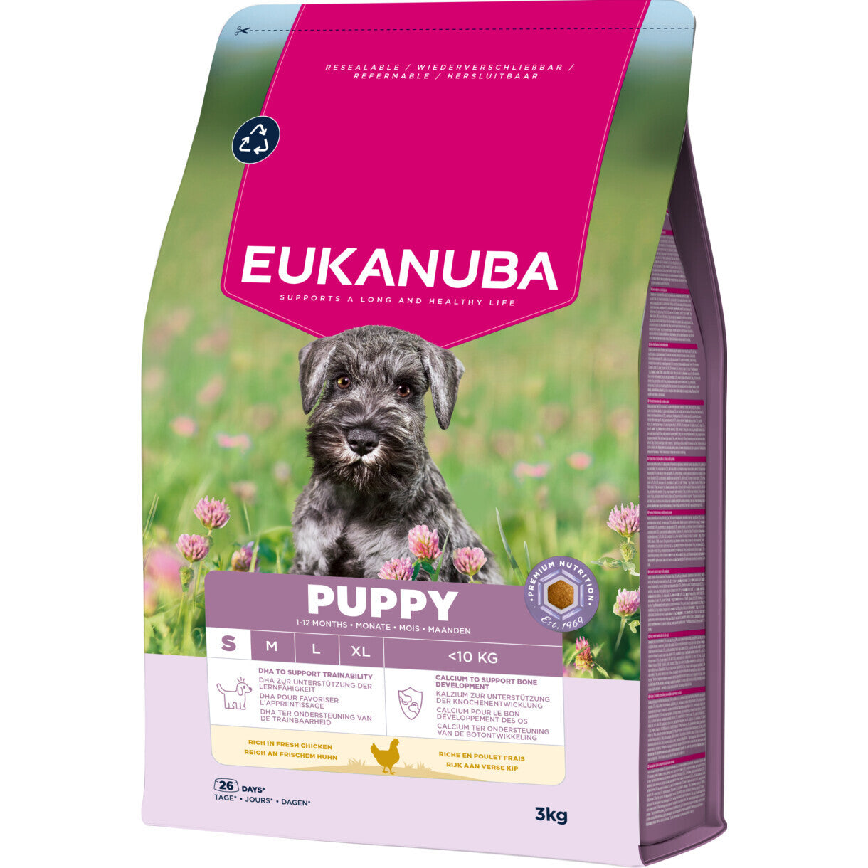3 kg Eukanuba Puppy small breed hvalpefoder med kylling