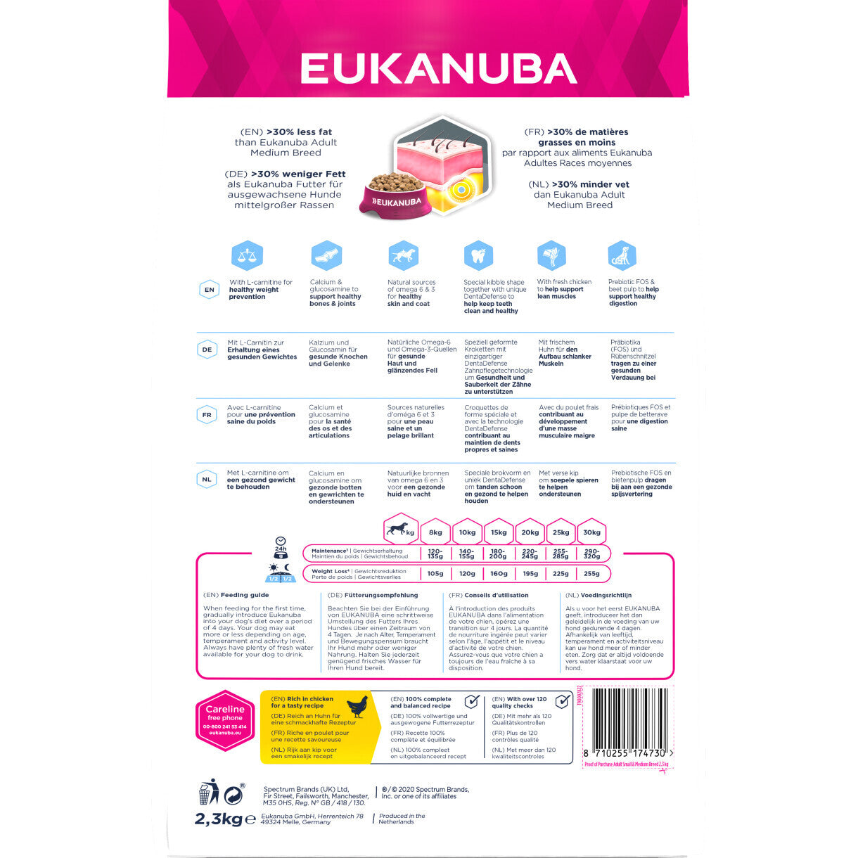 2,3 kg Eukanuba DailyCare Adult Small/Medium Breed Weight Control