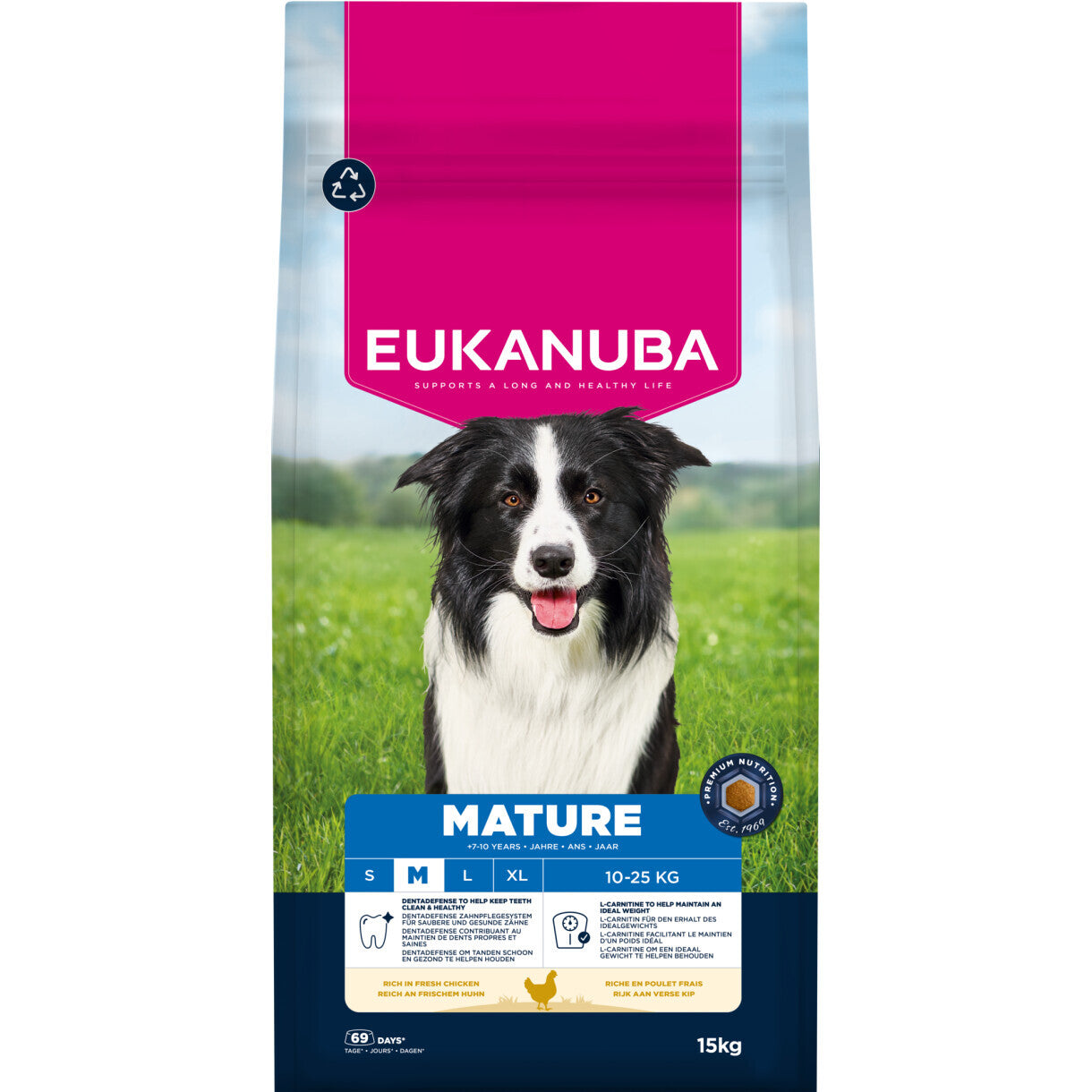 15 kg Eukanuba hundefoder Mature Medium Breed med kylling