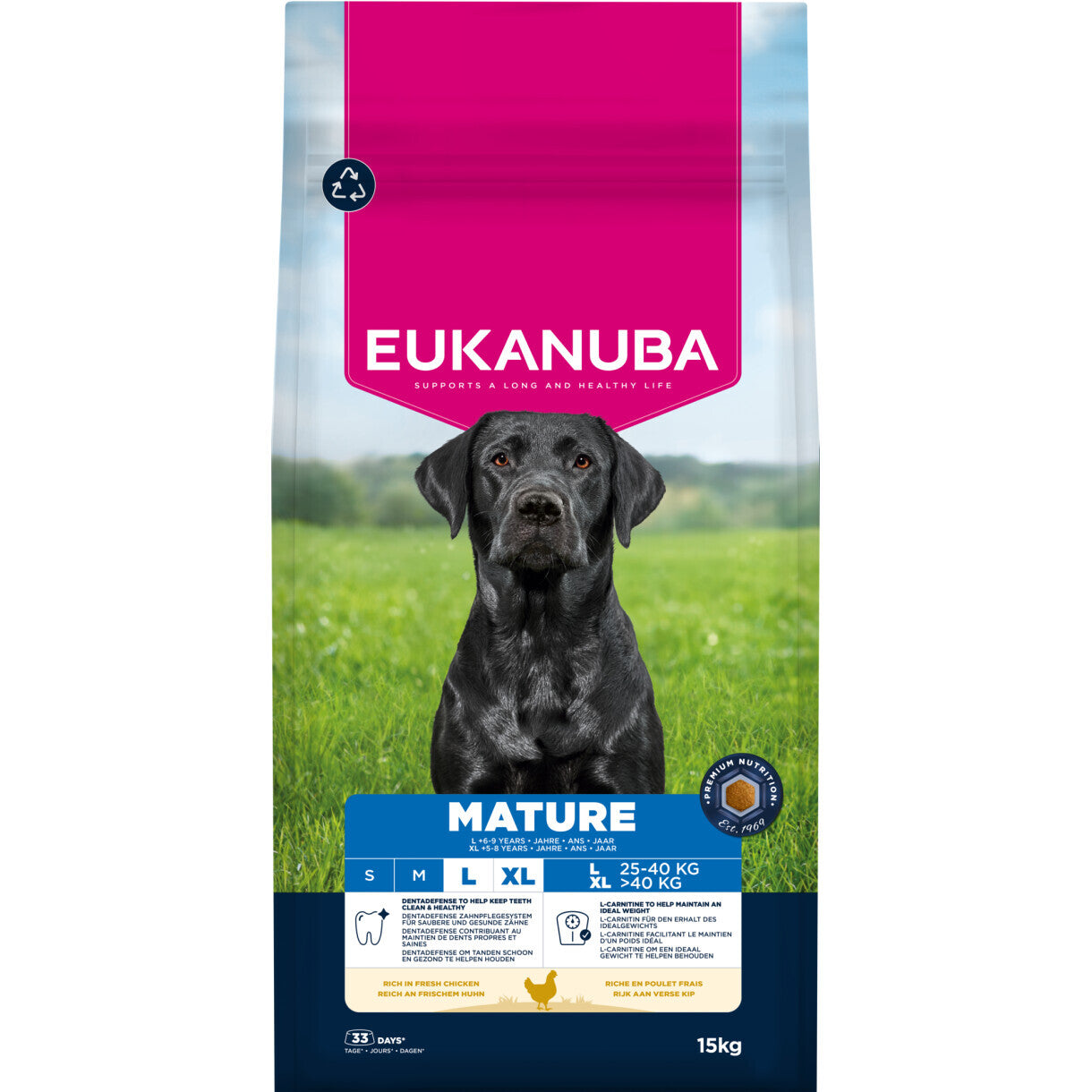 15 kg Eukanuba hundefoder Mature large breed med kylling