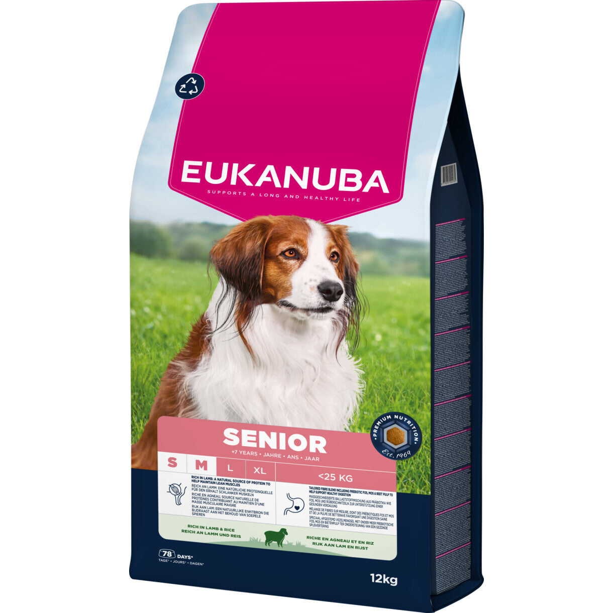 12 kg Eukanuba hundefoder til voksne og senior med lam og ris