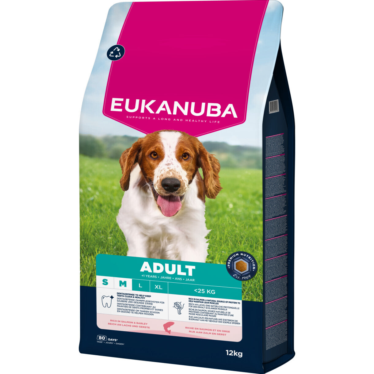 12 kg EUKANUBA Adult Small/medium Breed med laks & byg