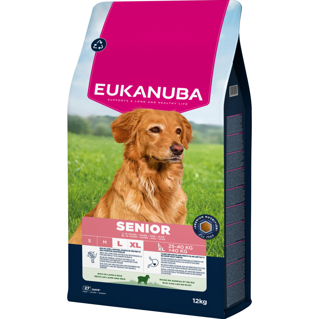 12 kg Eukanuba Senior hundefoder Large breed med lam & ris