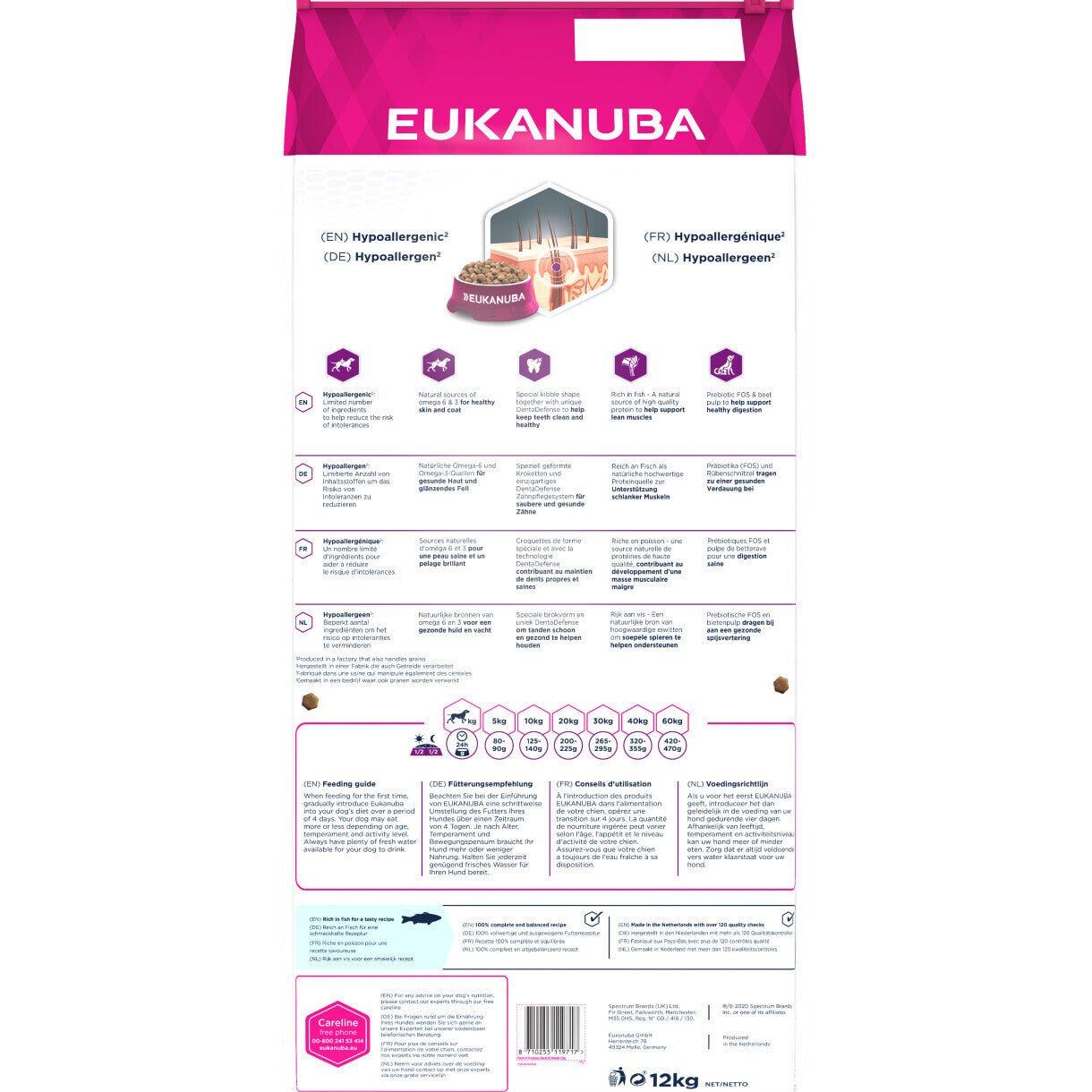 12 kg Eukanuba DailyCare hundefoder til hunde med sensitiv hud