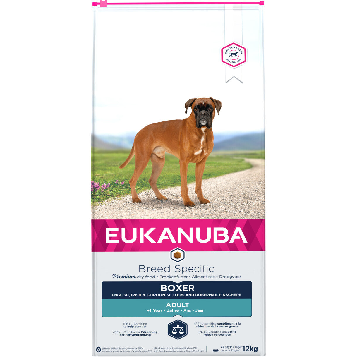 12 kg Eukanuba Boxer hundefoder med kylling fra 1 år