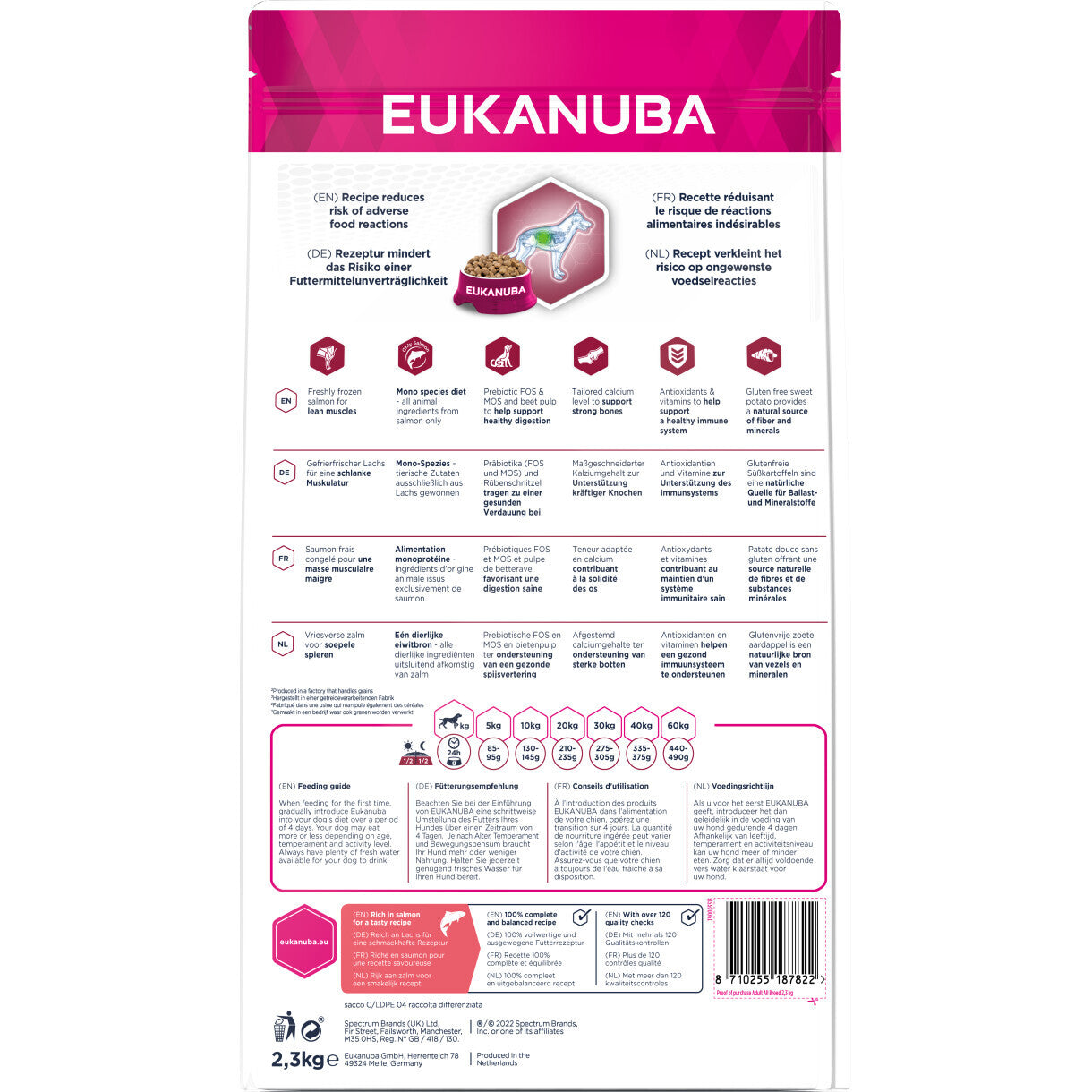 2,3 kg Eukanuba  Daily Care hundefoder Mono-Protein med laks - kornfri