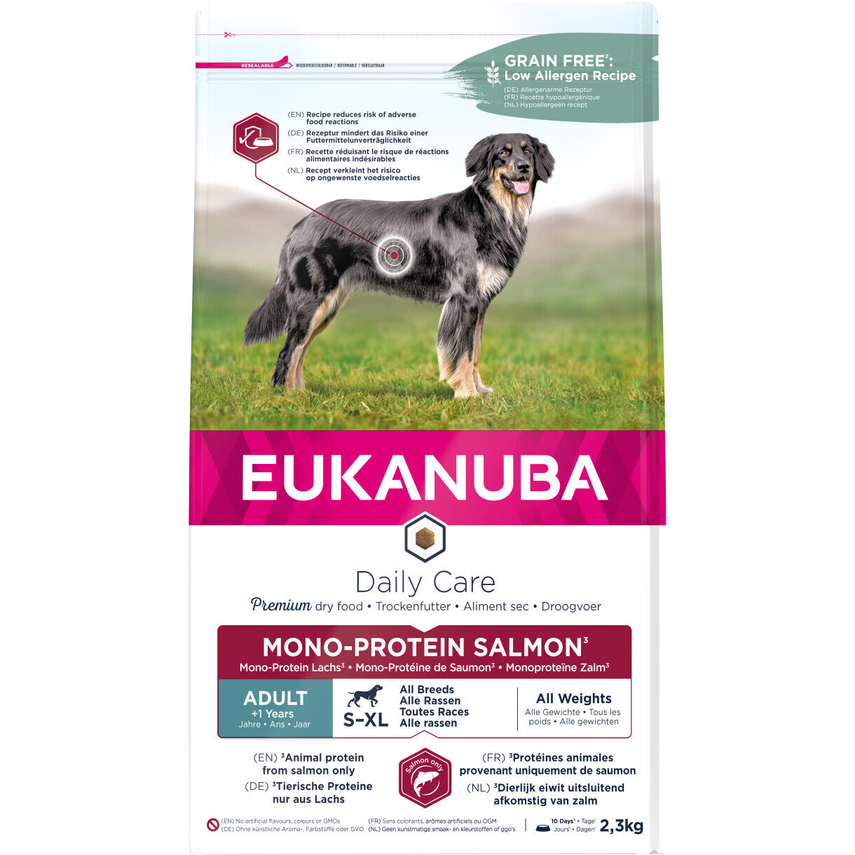 2,3 kg Eukanuba  Daily Care hundefoder Mono-Protein med laks - kornfri