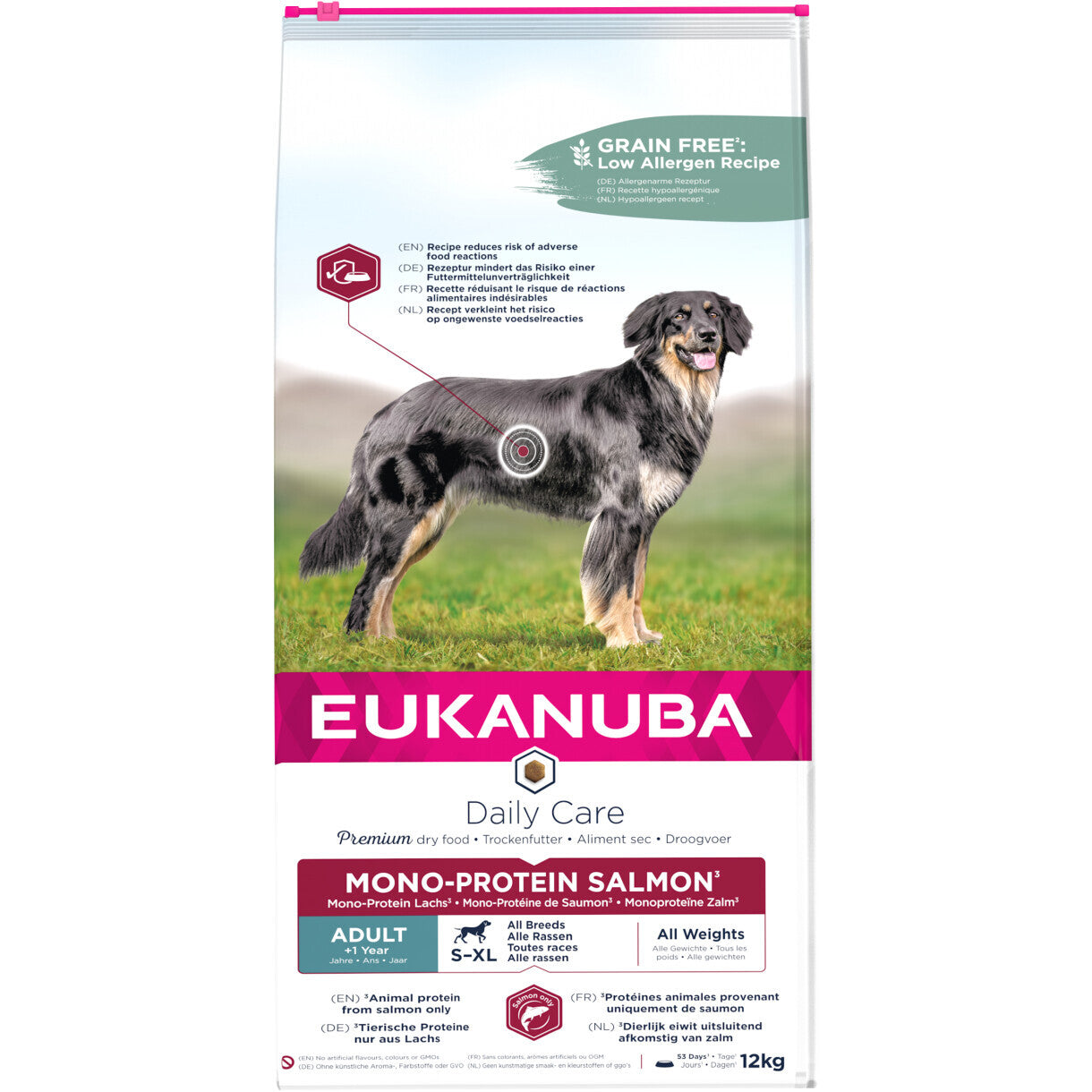 12 kg Eukanuba  Daily Care hundefoder Mono-Protein med laks - kornfri