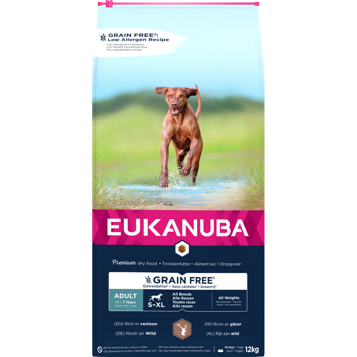 12 kg Eukanuba hundefoder med hjortekød - kornfrit