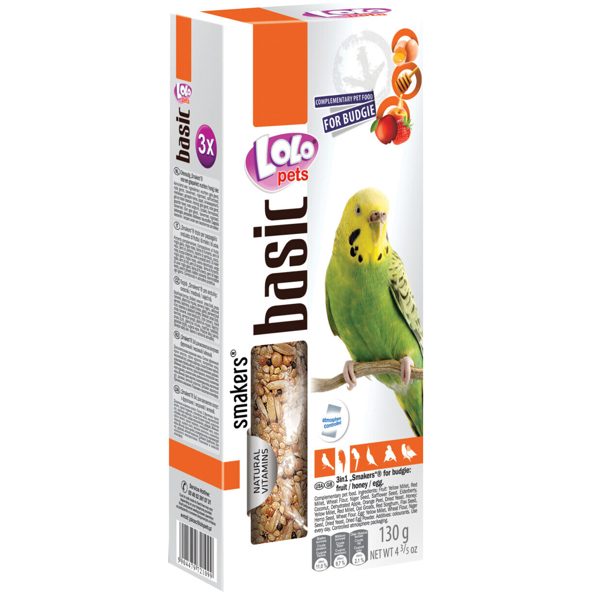 3 stk frøstænger m frugt æg honning til undulat - 130 gr