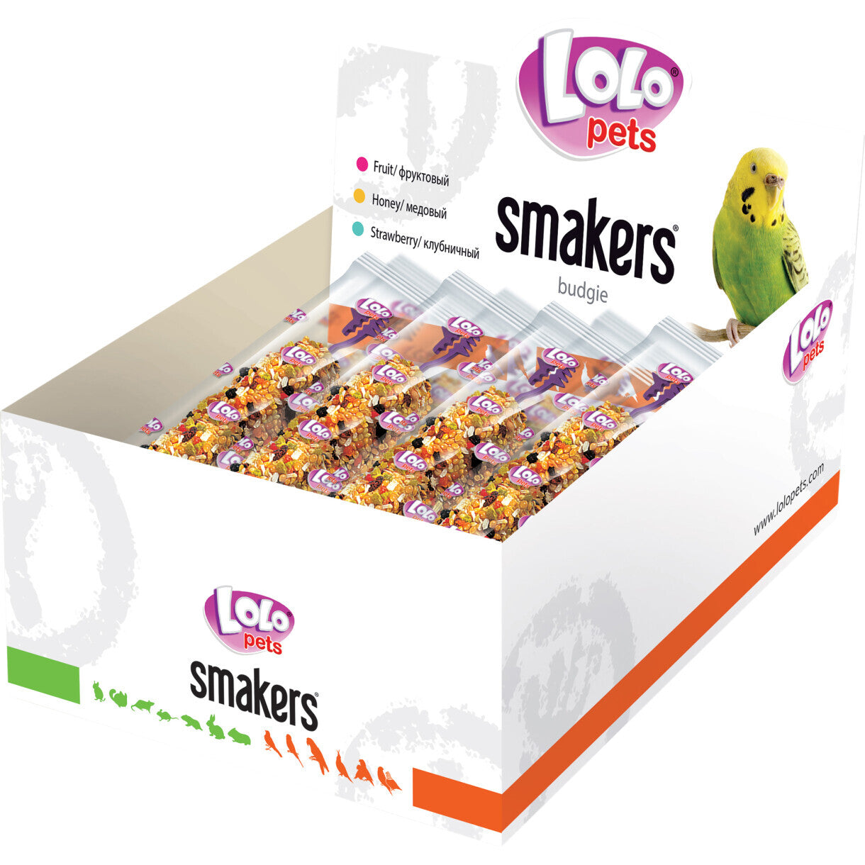 Godbids kolber til undulater med frugt - 12 stk i box