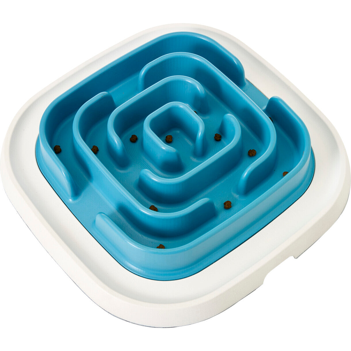 Foderskål til hunde og katte slow feeder 37 x 37 x 8,5 cm blå