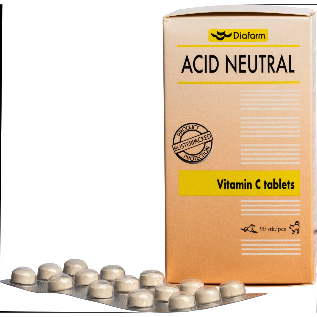 Diafarm C-Vitamin tabletter til hund og kat - 90 stk.