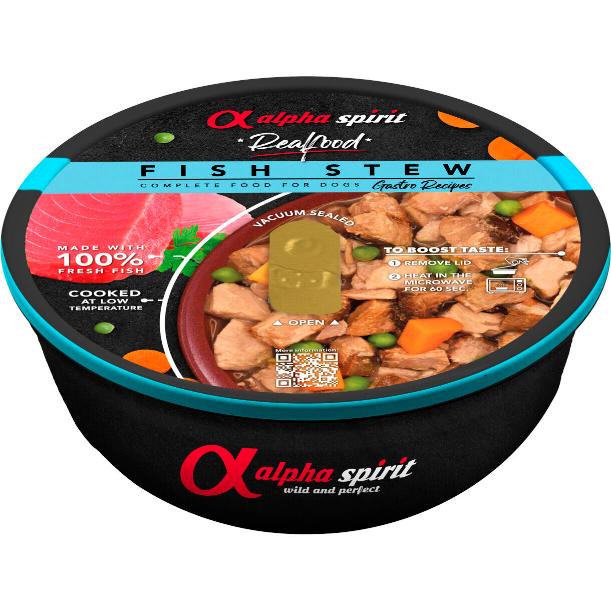 280 g Alpha Spirit Real Food færdigmad til hunde tunbowle
