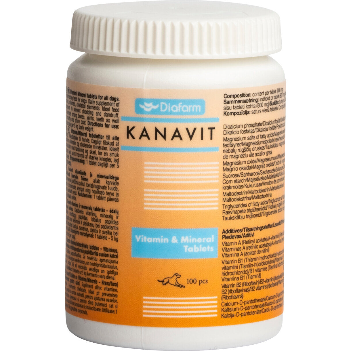 Diafarm Kanavit vitamin og mineral tabletter til hunden