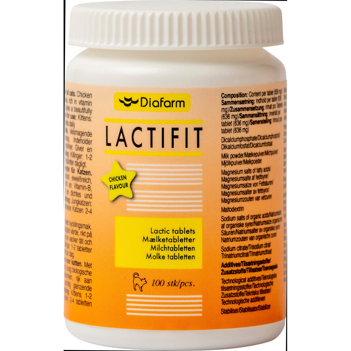 Diafarm mælkegærtabletter med kylling til katte 100 stk