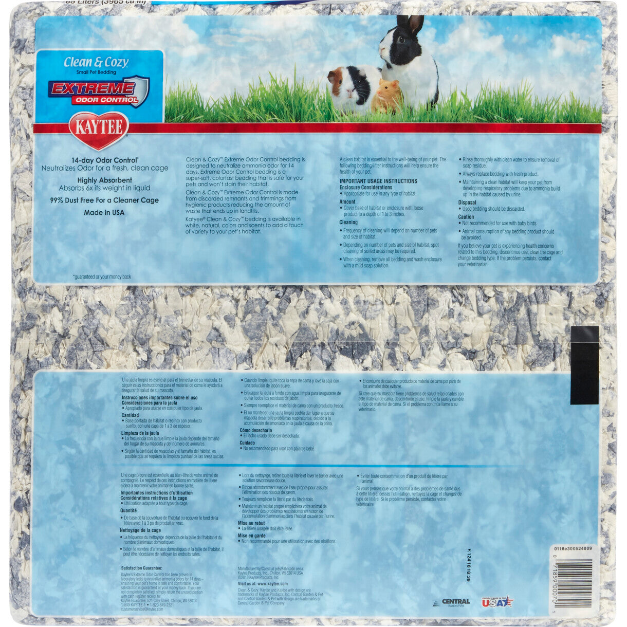 Kaytee Clean & Cozy Extreme Odor strøelse til kaniner og gnavere - støvfri