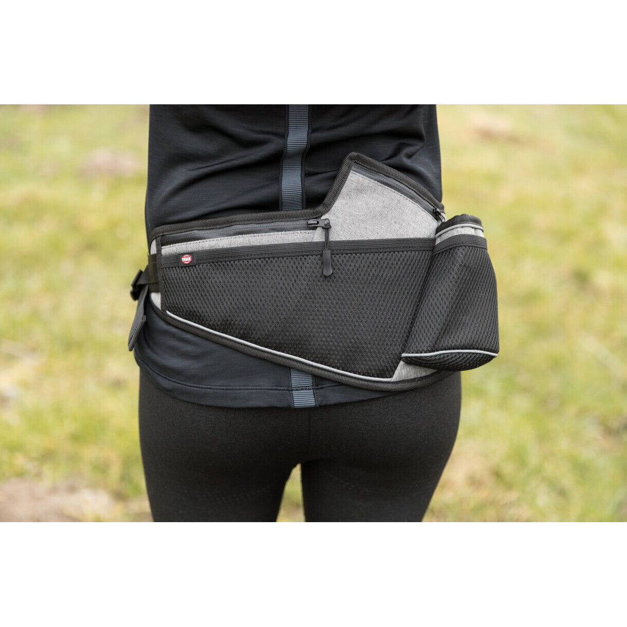 Trixie jogging belte med line 70-130 cm 1.15-1.50 m 20mm grå og sort