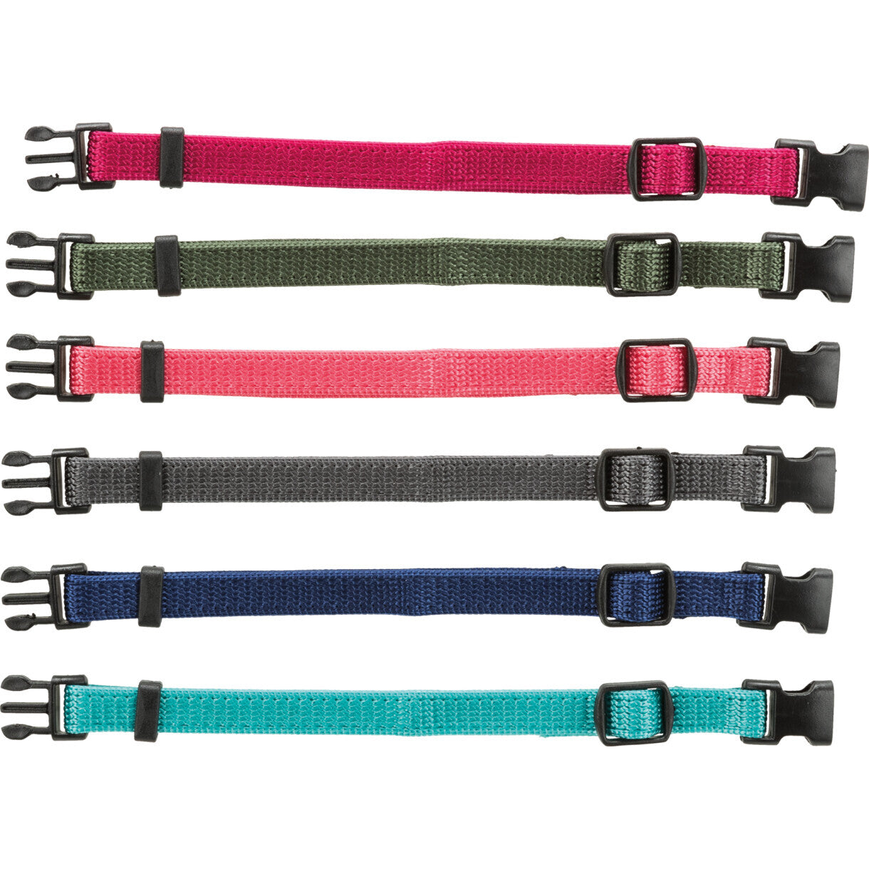 6 stk Halsbånd til hvalpe 17-25 cm/10 mm - 6 forskellige farver