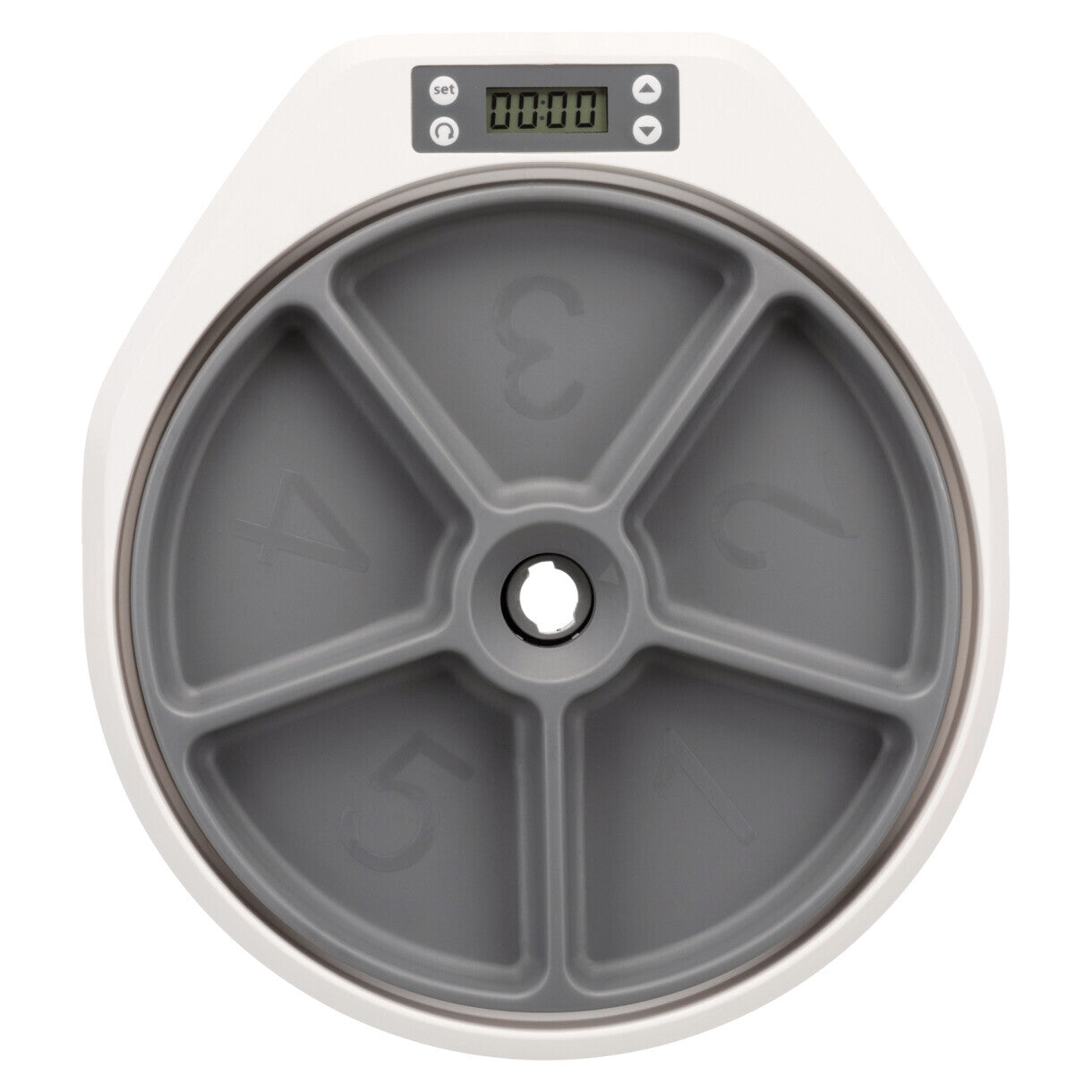 Trixie automatisk foderautomat 5 x 240 ml 33 x 5 x 36 cm hvid og grå