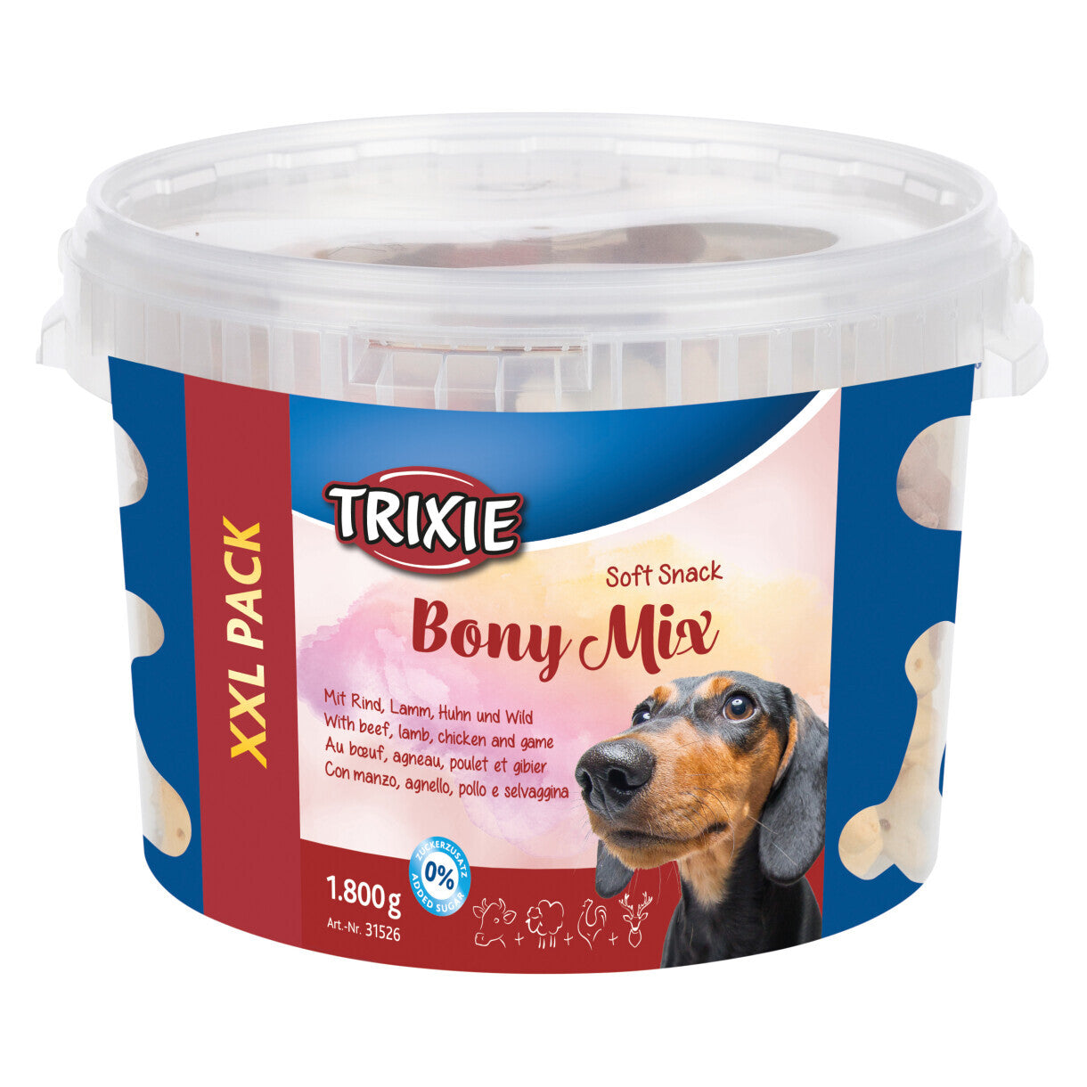 1,8 kg Trixie Soft Snack Bony Mix med oksekød - lam - kylling og vildt XXL Pack