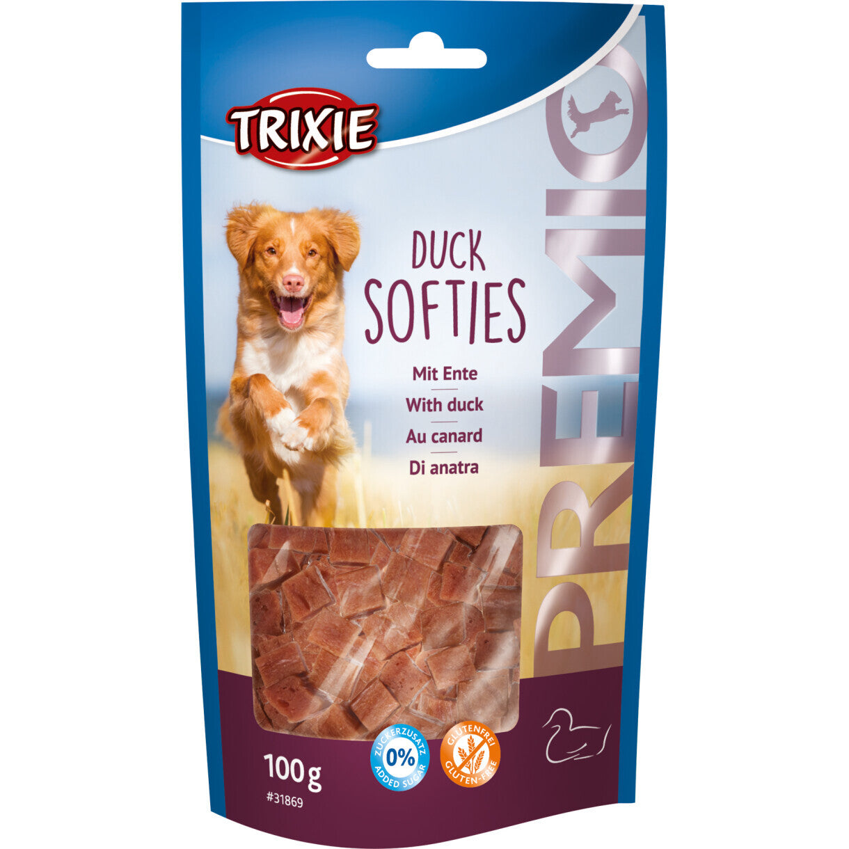 Trixie hunde snacks med And i bløde stykker 100g glutenfri