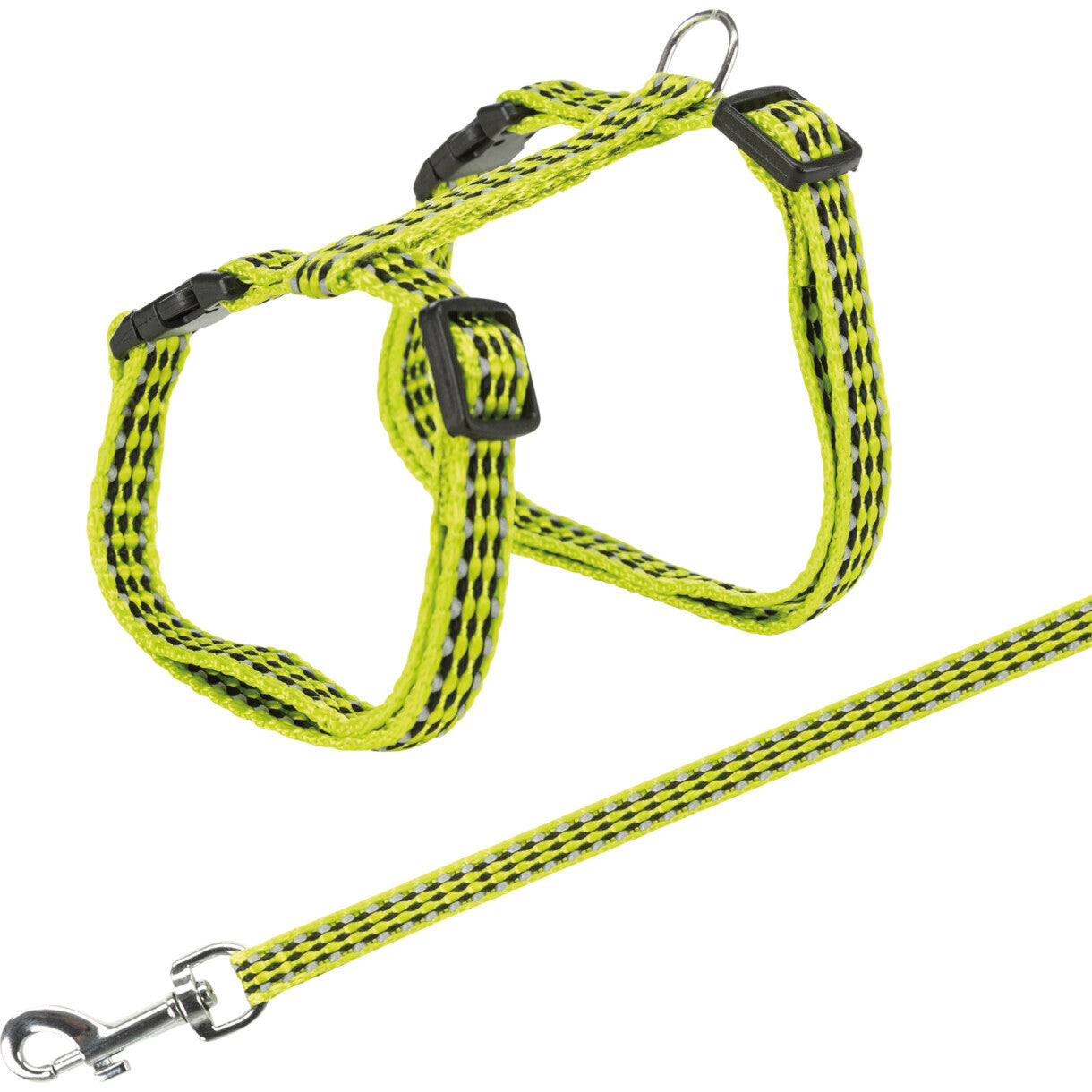 Trixie Kattesele med line reflekskanter - assorteret farver