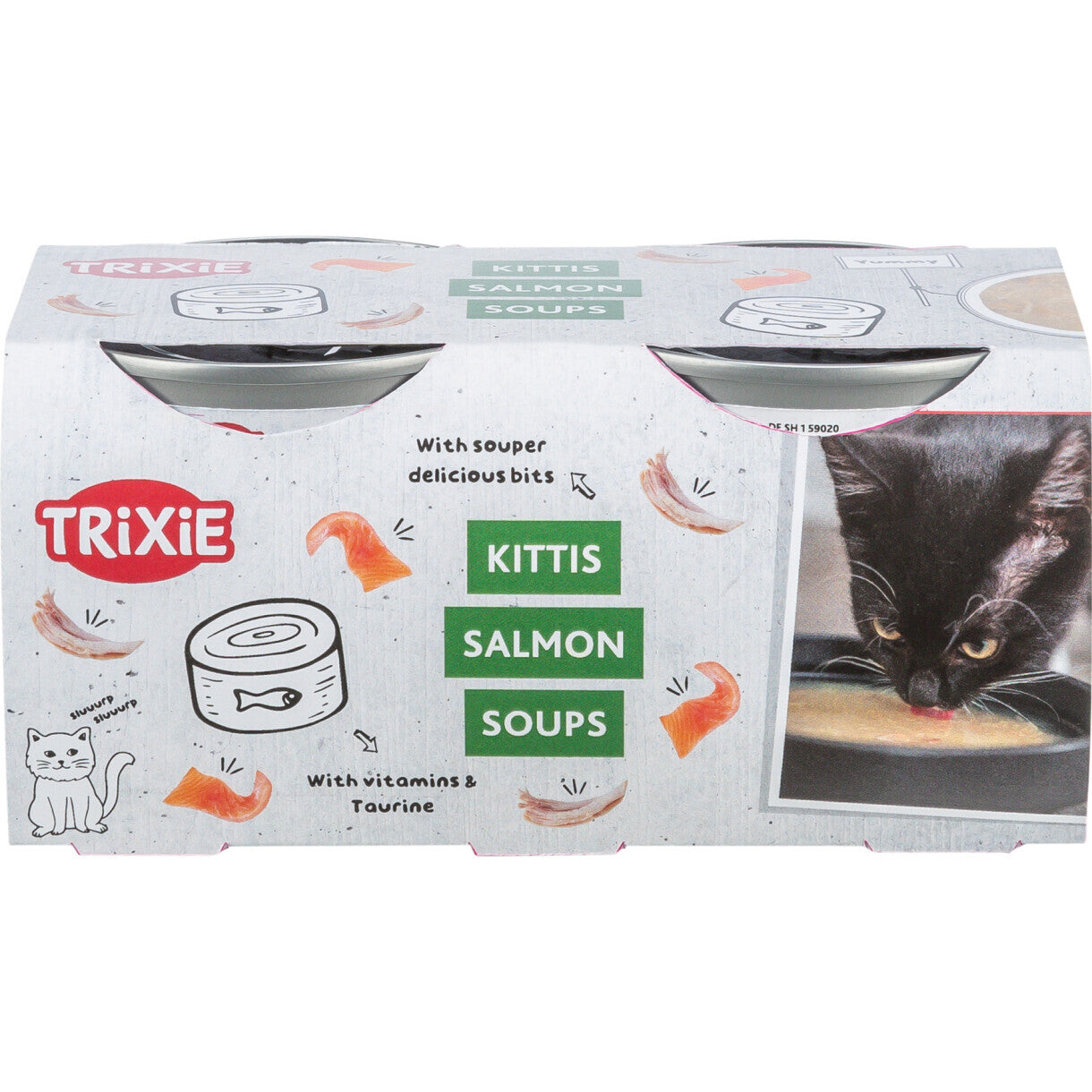 4 x 80 g Trixie kattevådfoder - Suppe med kylling og laks