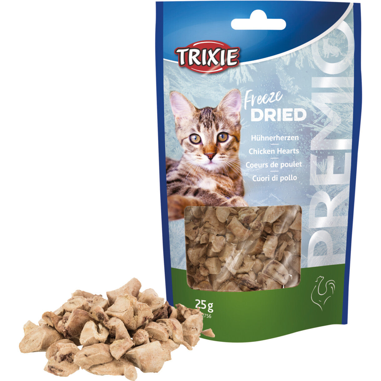 Trixie katte snack fryse tørret kylling hjerter 25 g