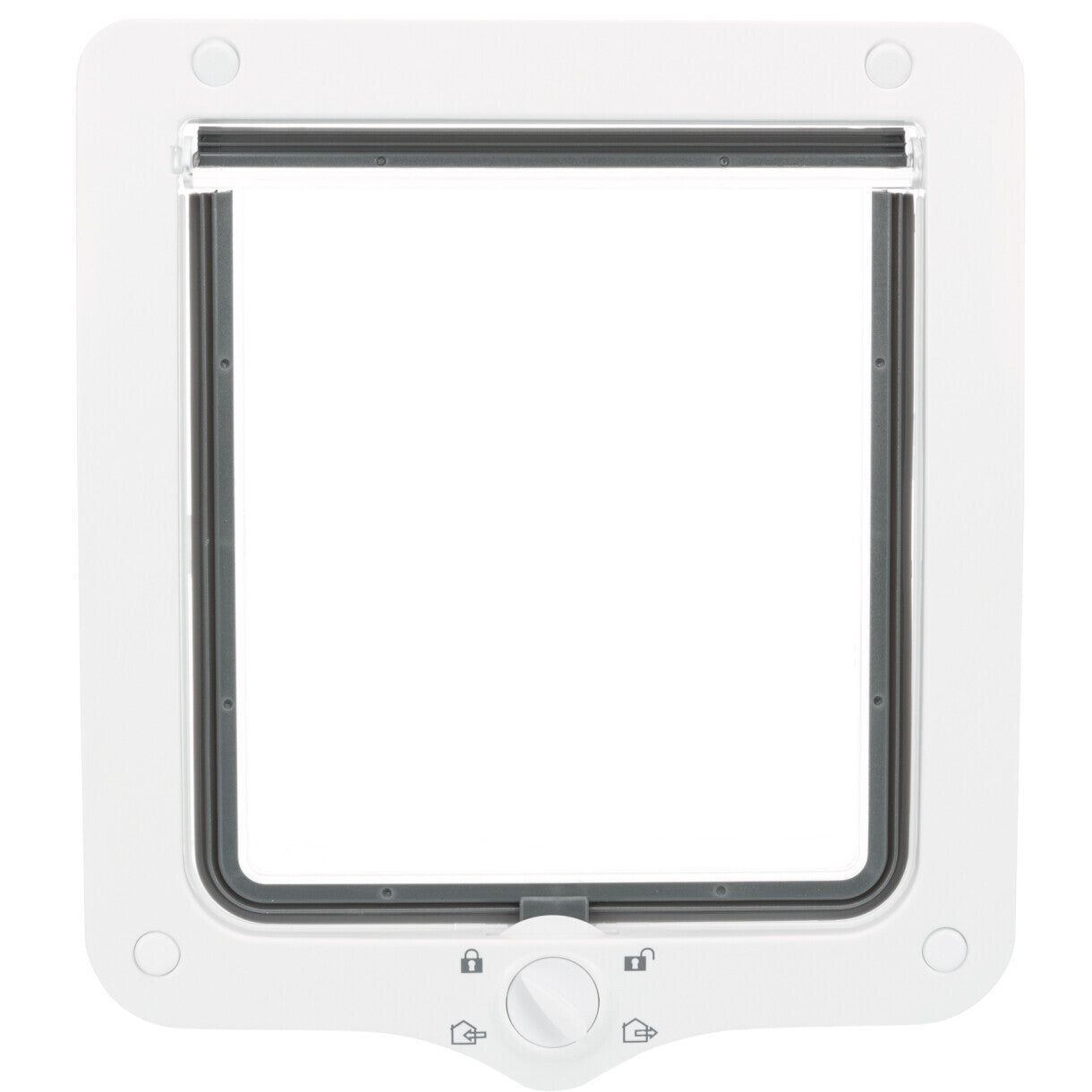 Trixie 4-vejs Kattedør nr 7 med tunnel XL 24 x 28 cm hvid