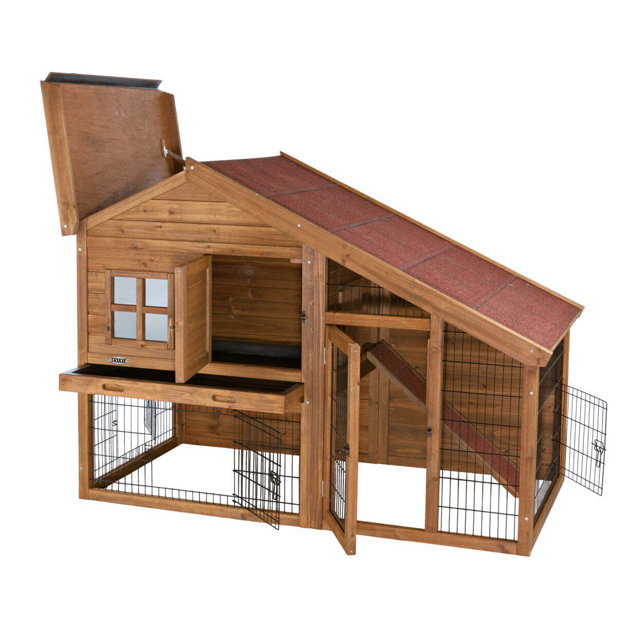 Trixie Udendørs Kaninbur Natura med løbegård - 151 x 107 x 80 cm