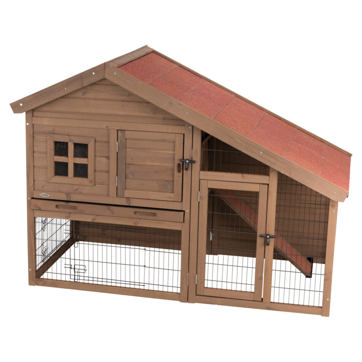 Trixie Udendørs Kaninbur Natura med løbegård - 151 x 107 x 80 cm