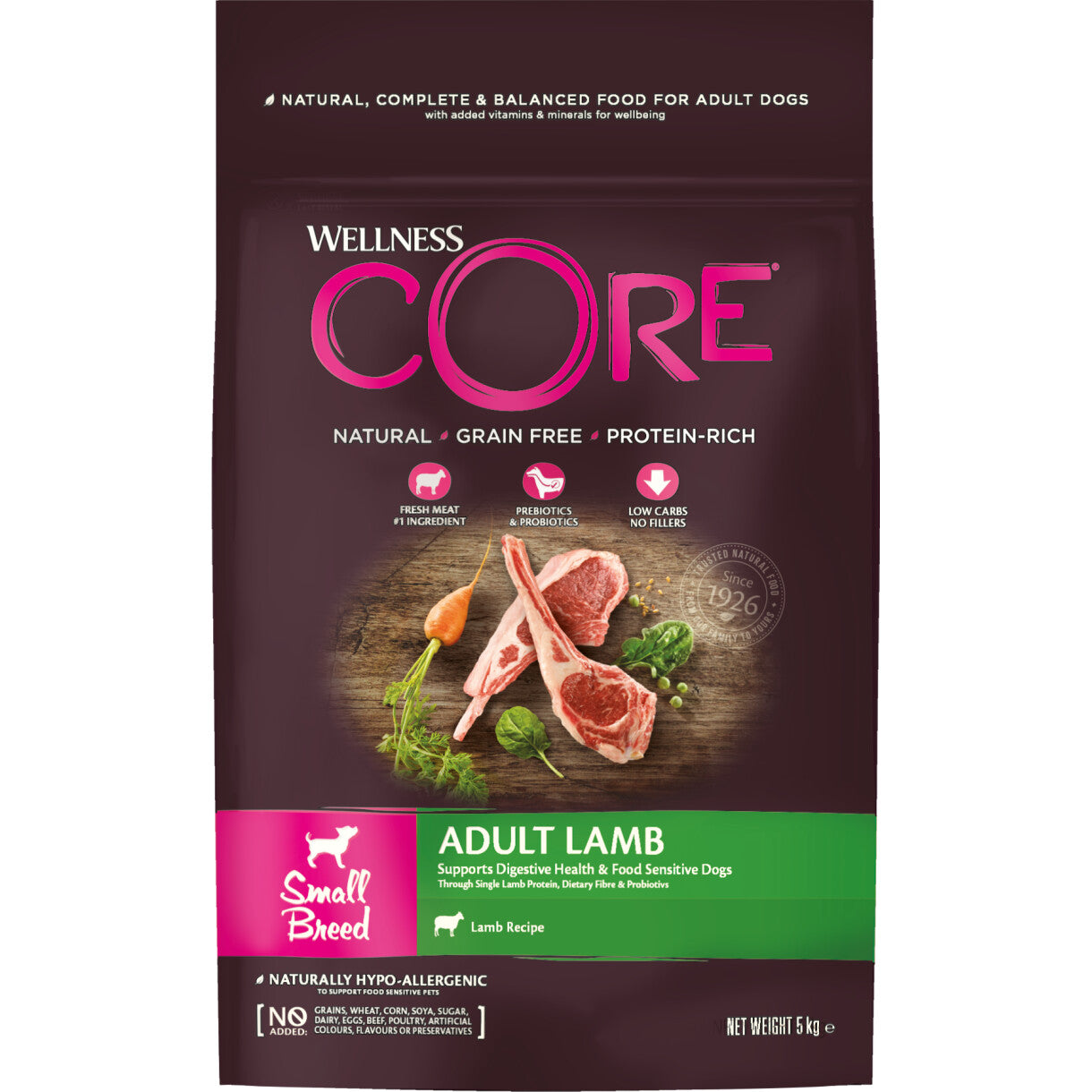 CORE hundefoder til alle hunde størrelser med lam - kornfrit