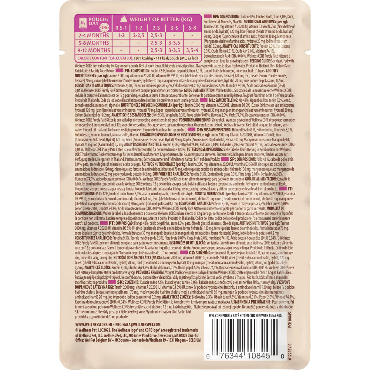 85 g CORE killing vådfoder i pate med kylling og tun - kornfri