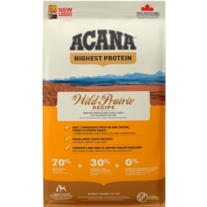 11,4 kg Acana Highest Protein  Wild Prairie hundefoder med kylling og fisk