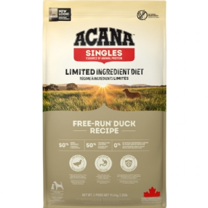 11,4 kg Acana Singles Free-Run Duck hundefoder med and