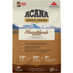 Acana Highest Protein Ranchlands hundefoder med oksekød og lam