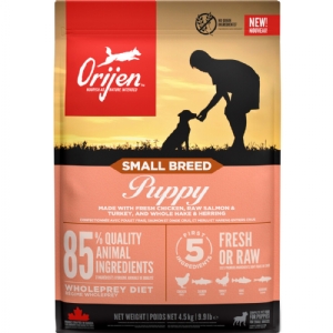 4,5 kg Orijen Puppy Small Breed hundefoder med kylling og laks