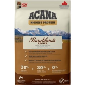 6 kg Acana Highest Protein Ranchlands hundefoder med oksekød og lam