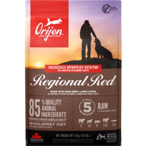 6 kg Orijen Regional Red hundefoder med oksekød, svin og lam